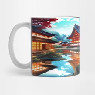 Beaux Animes Art Fantasy Japanese Anime Village by the river Design Mug